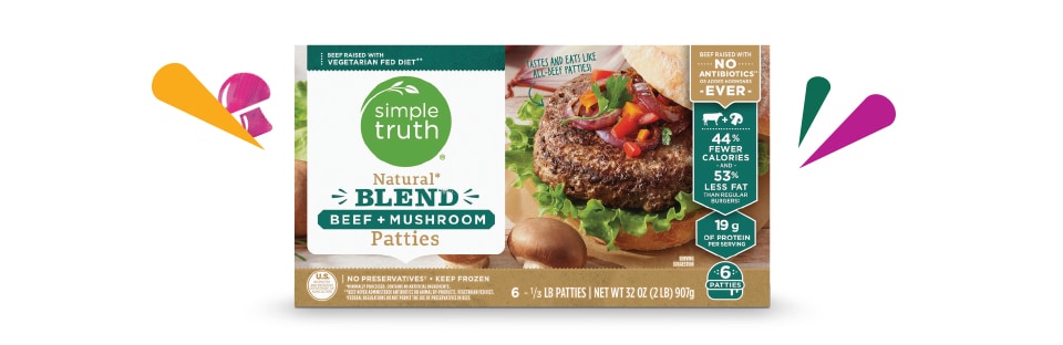 Natural Blend Beef+Mushoom Patties