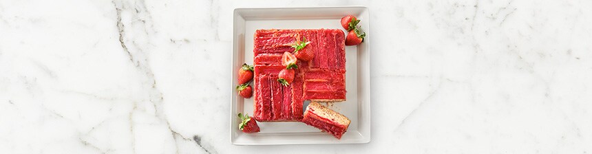 Rhubarb Upside Down Strawberry Cake Recipe