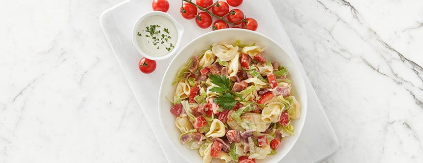 BLT and Ranch Tortellini Pasta Salad