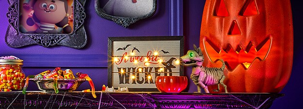Shop Halloween decorations.