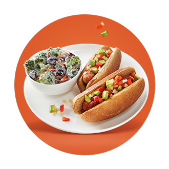 Avocado Chicken Hotdog Relish with Broccoli Grape Salad Recipe