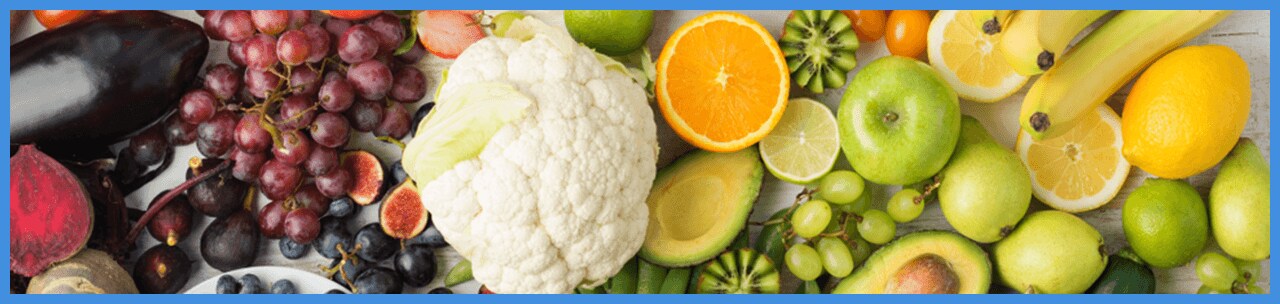 Colorful fruits and veggies