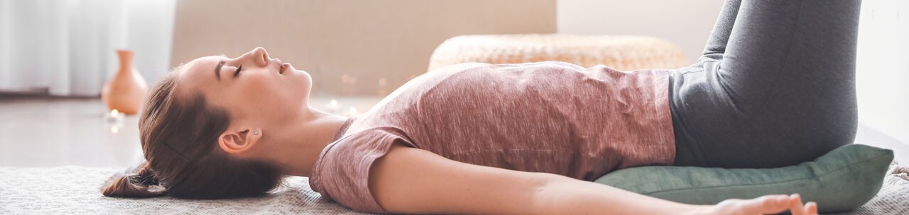 A yoga routine at home