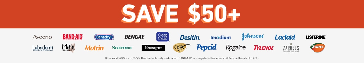 Save over $50 on qualifying brands